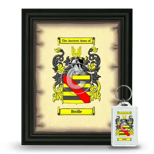Brolle Framed Coat of Arms and Keychain - Black