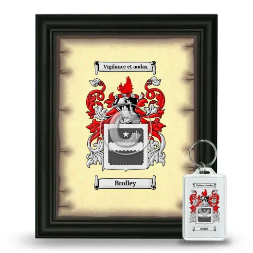 Brolley Framed Coat of Arms and Keychain - Black