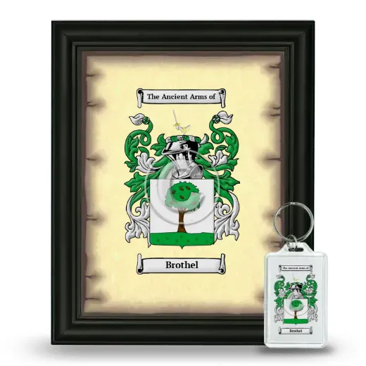 Brothel Framed Coat of Arms and Keychain - Black