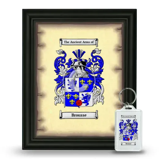 Brousse Framed Coat of Arms and Keychain - Black