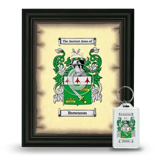 Brownson Framed Coat of Arms and Keychain - Black