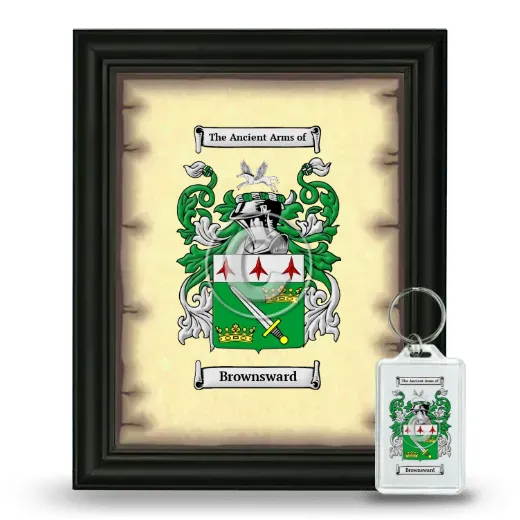Brownsward Framed Coat of Arms and Keychain - Black