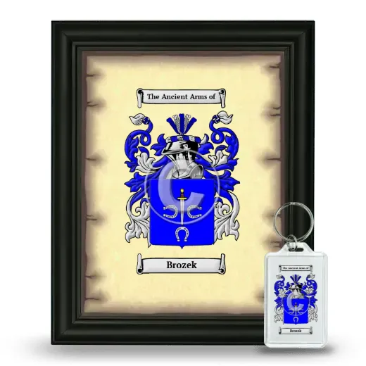 Brozek Framed Coat of Arms and Keychain - Black