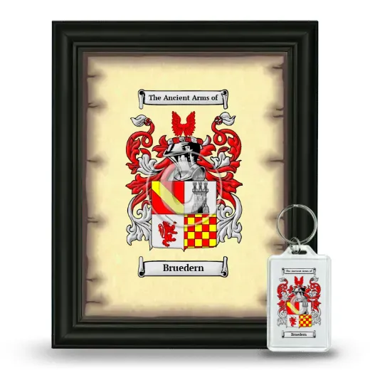 Bruedern Framed Coat of Arms and Keychain - Black