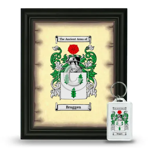 Bruggen Framed Coat of Arms and Keychain - Black