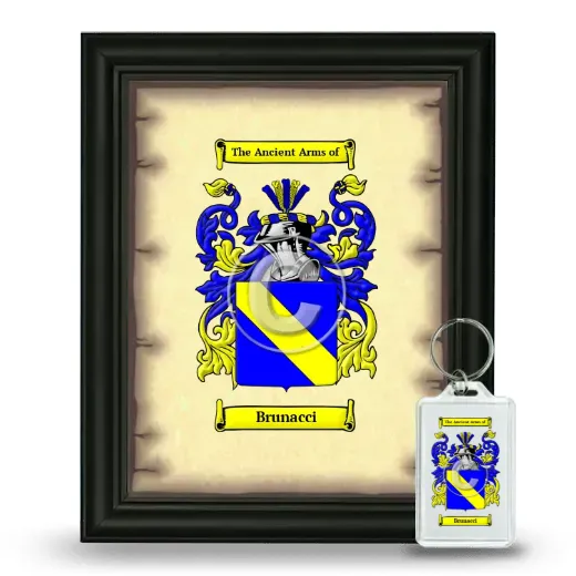Brunacci Framed Coat of Arms and Keychain - Black