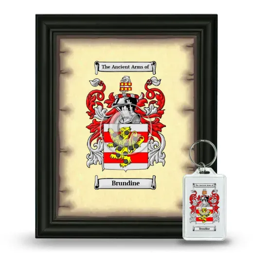 Brundine Framed Coat of Arms and Keychain - Black