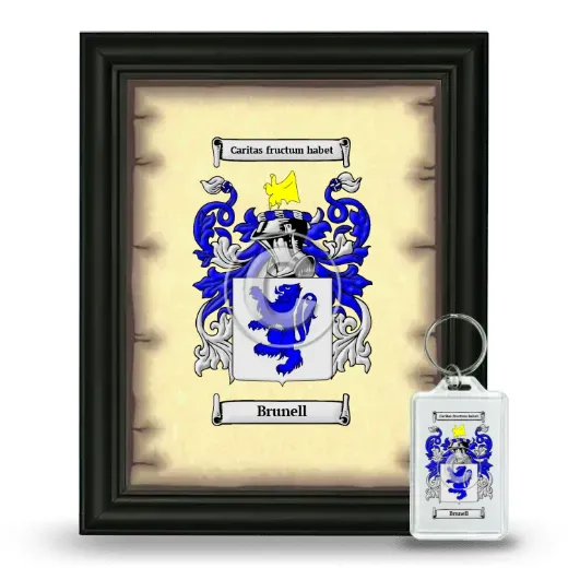Brunell Framed Coat of Arms and Keychain - Black