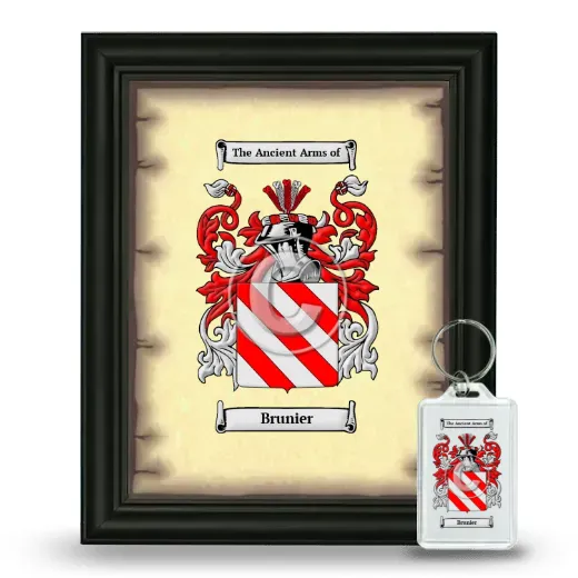 Brunier Framed Coat of Arms and Keychain - Black