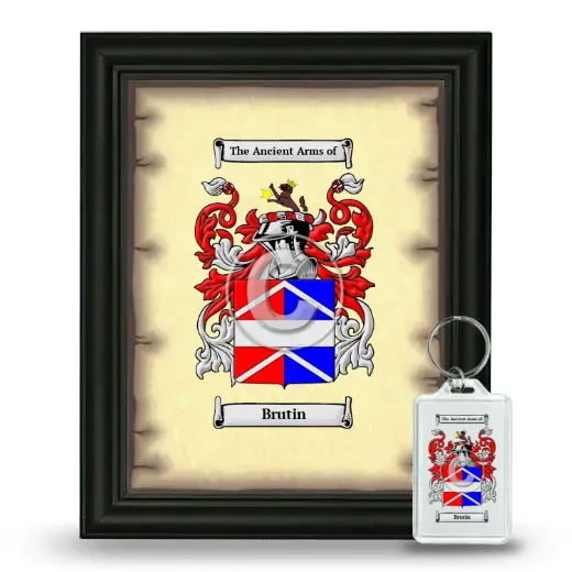 Brutin Framed Coat of Arms and Keychain - Black