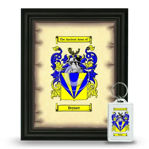 Bryner Framed Coat of Arms and Keychain - Black
