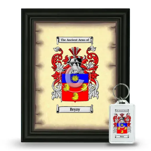 Bryzy Framed Coat of Arms and Keychain - Black