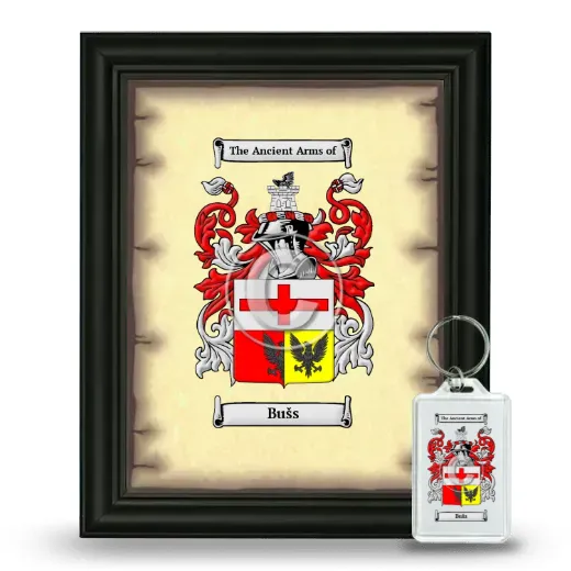 Bušs Framed Coat of Arms and Keychain - Black