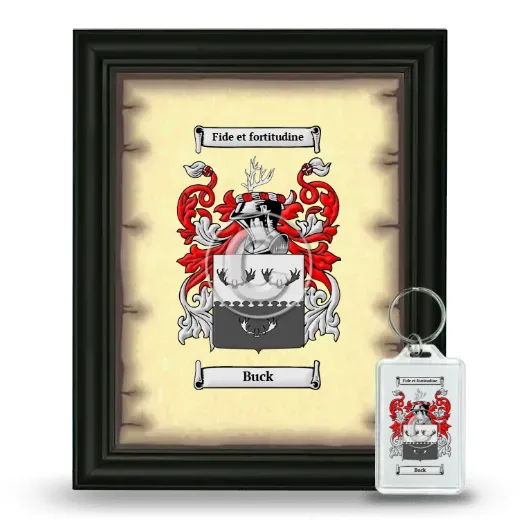 Buck Framed Coat of Arms and Keychain - Black