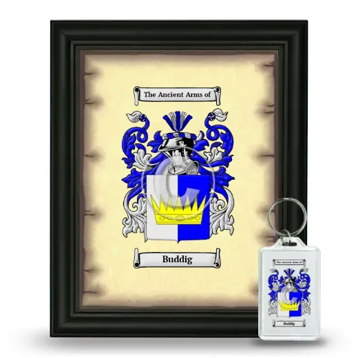 Buddig Framed Coat of Arms and Keychain - Black
