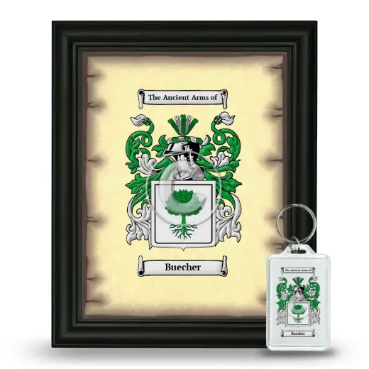 Buecher Framed Coat of Arms and Keychain - Black