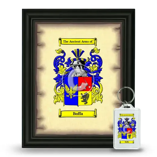 Buffa Framed Coat of Arms and Keychain - Black