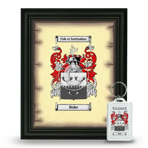 Buke Framed Coat of Arms and Keychain - Black