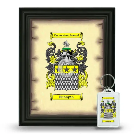 Bunnyan Framed Coat of Arms and Keychain - Black