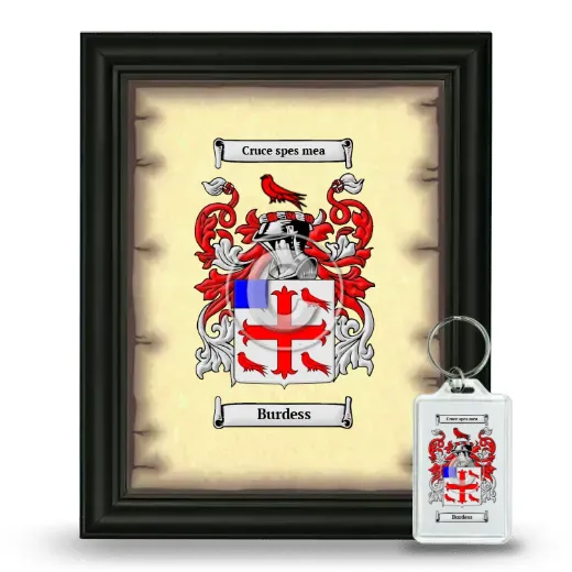 Burdess Framed Coat of Arms and Keychain - Black