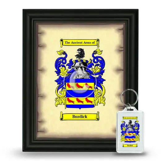 Burdick Framed Coat of Arms and Keychain - Black