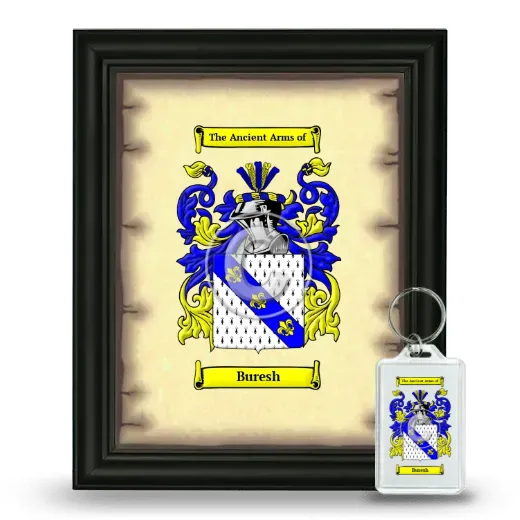 Buresh Framed Coat of Arms and Keychain - Black