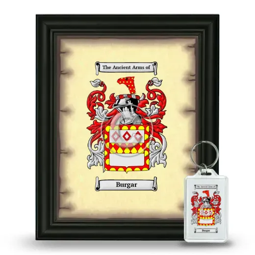 Burgar Framed Coat of Arms and Keychain - Black