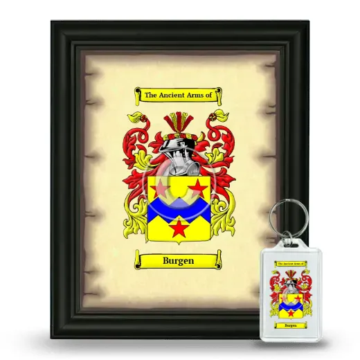 Burgen Framed Coat of Arms and Keychain - Black