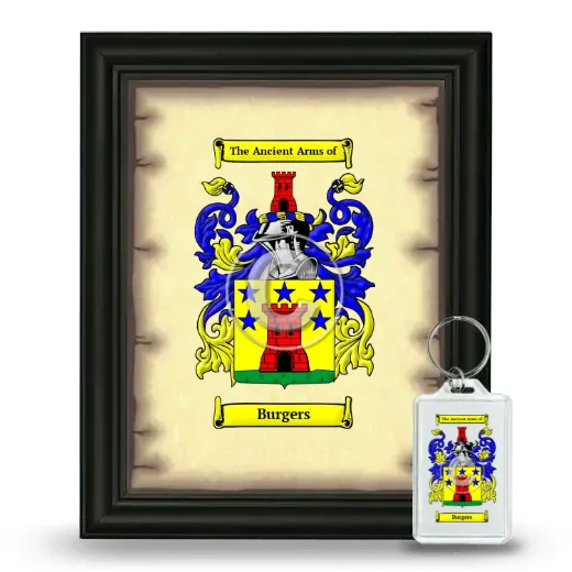 Burgers Framed Coat of Arms and Keychain - Black