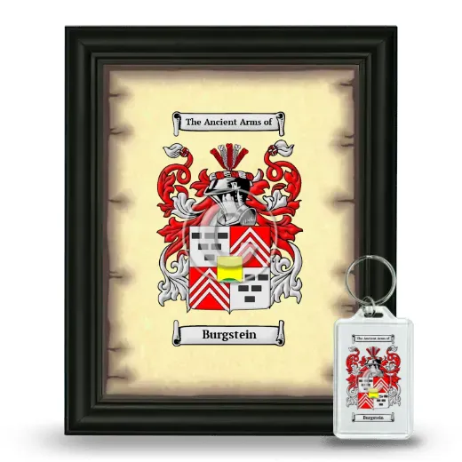Burgstein Framed Coat of Arms and Keychain - Black