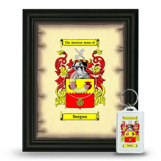 Burgun Framed Coat of Arms and Keychain - Black