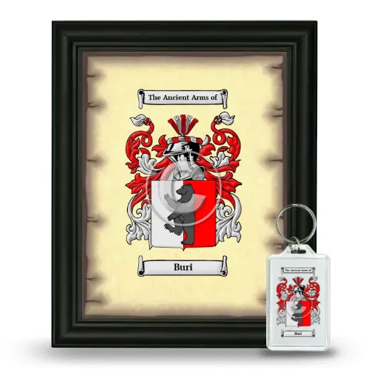 Buri Framed Coat of Arms and Keychain - Black