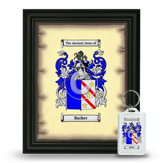 Burker Framed Coat of Arms and Keychain - Black