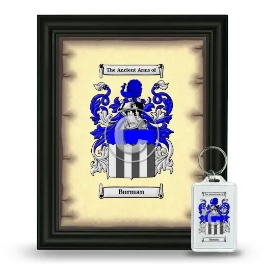 Burman Framed Coat of Arms and Keychain - Black