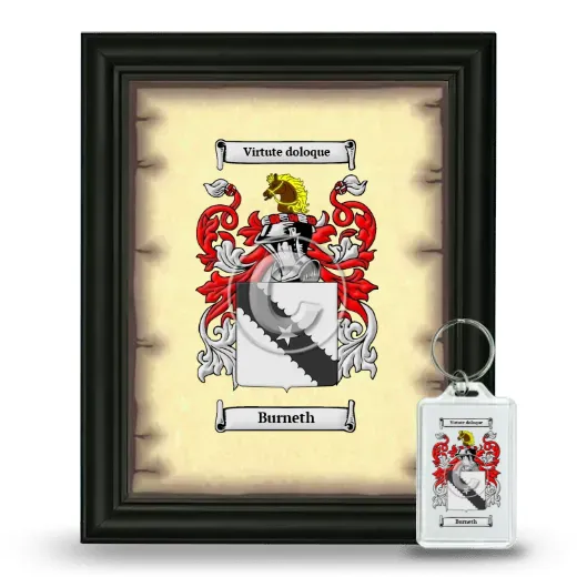 Burneth Framed Coat of Arms and Keychain - Black
