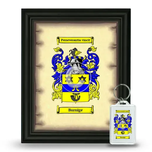 Burnige Framed Coat of Arms and Keychain - Black