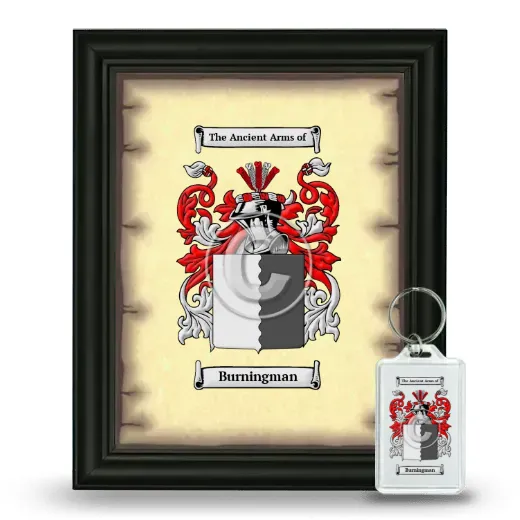 Burningman Framed Coat of Arms and Keychain - Black