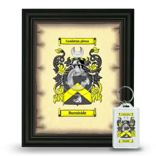 Burniside Framed Coat of Arms and Keychain - Black