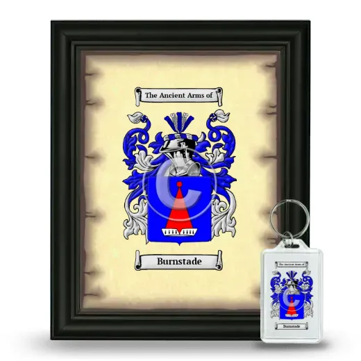 Burnstade Framed Coat of Arms and Keychain - Black