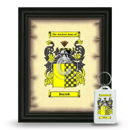 Burzek Framed Coat of Arms and Keychain - Black