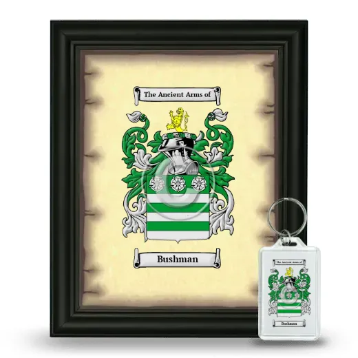 Bushman Framed Coat of Arms and Keychain - Black