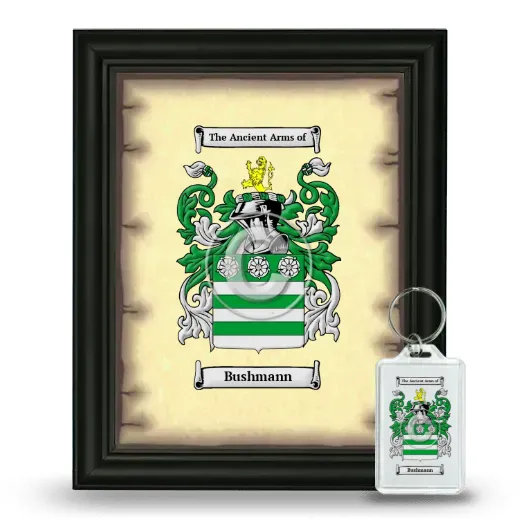 Bushmann Framed Coat of Arms and Keychain - Black