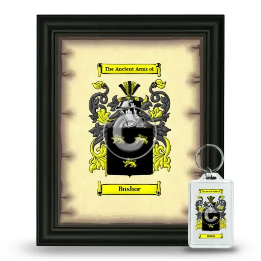 Bushor Framed Coat of Arms and Keychain - Black