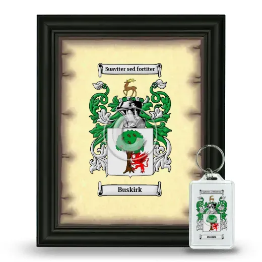 Buskirk Framed Coat of Arms and Keychain - Black