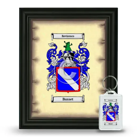 Busset Framed Coat of Arms and Keychain - Black