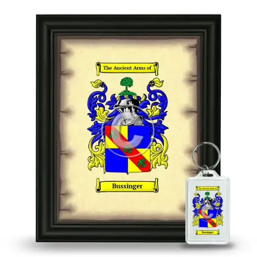Bussinger Framed Coat of Arms and Keychain - Black