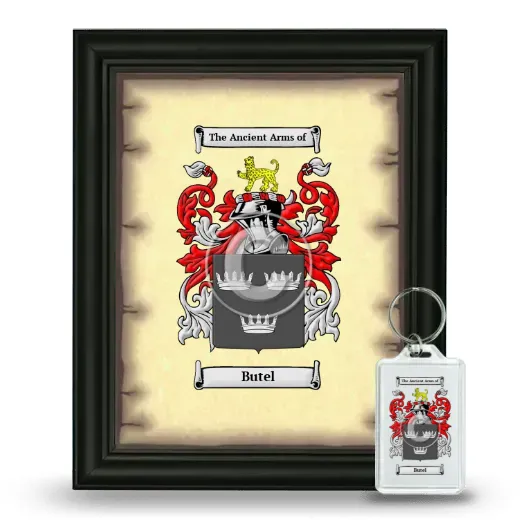 Butel Framed Coat of Arms and Keychain - Black