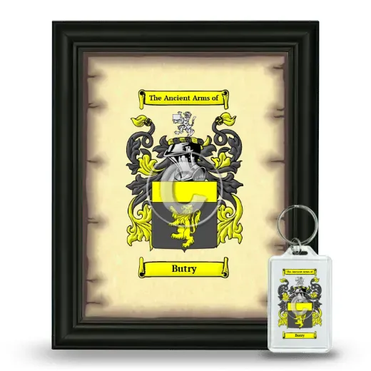 Butry Framed Coat of Arms and Keychain - Black