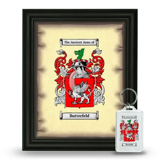 Butterfeld Framed Coat of Arms and Keychain - Black