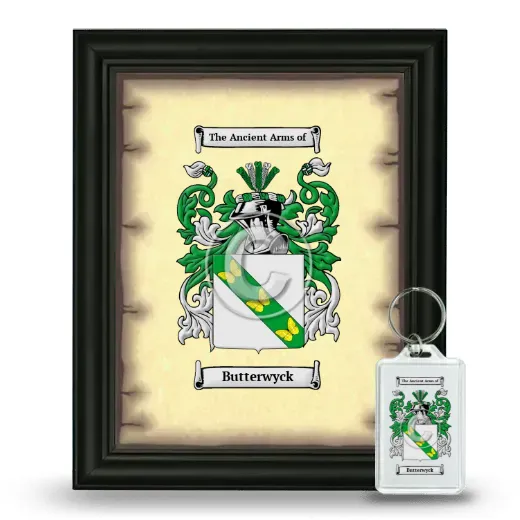 Butterwyck Framed Coat of Arms and Keychain - Black